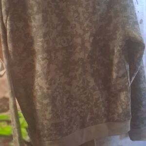 ZELOS Men's Green Camouflage Crewneck Sweater